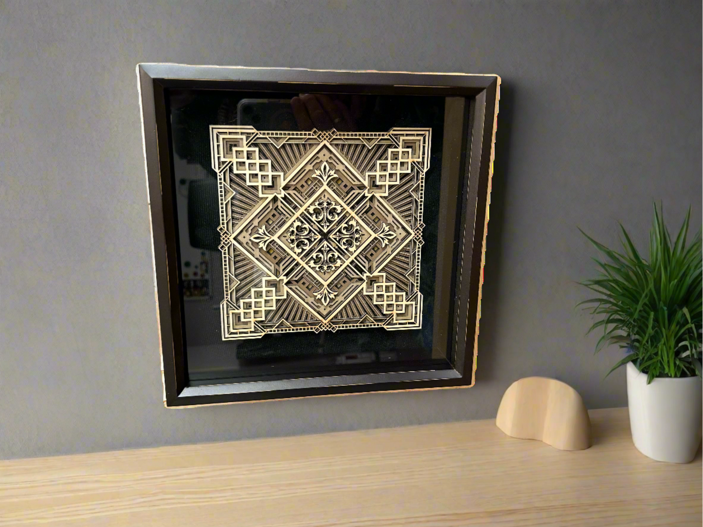 Layered Wood Mandala Wall Art-"Dimensions"