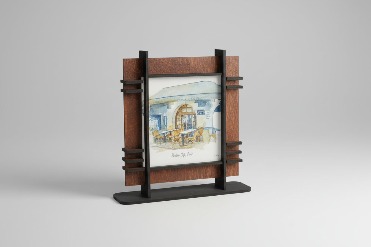 Parisian Cafe, La Boheme, Ceramic Tile Engraving— Paris, France 7.5" x 11"