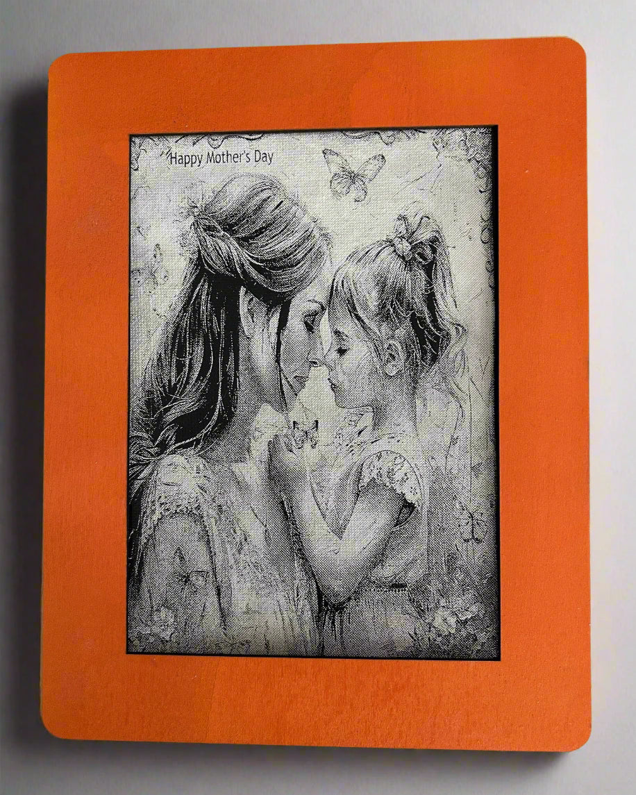 Engraved Painted Canvas-Mother & Daughter - Mother's Day Gift