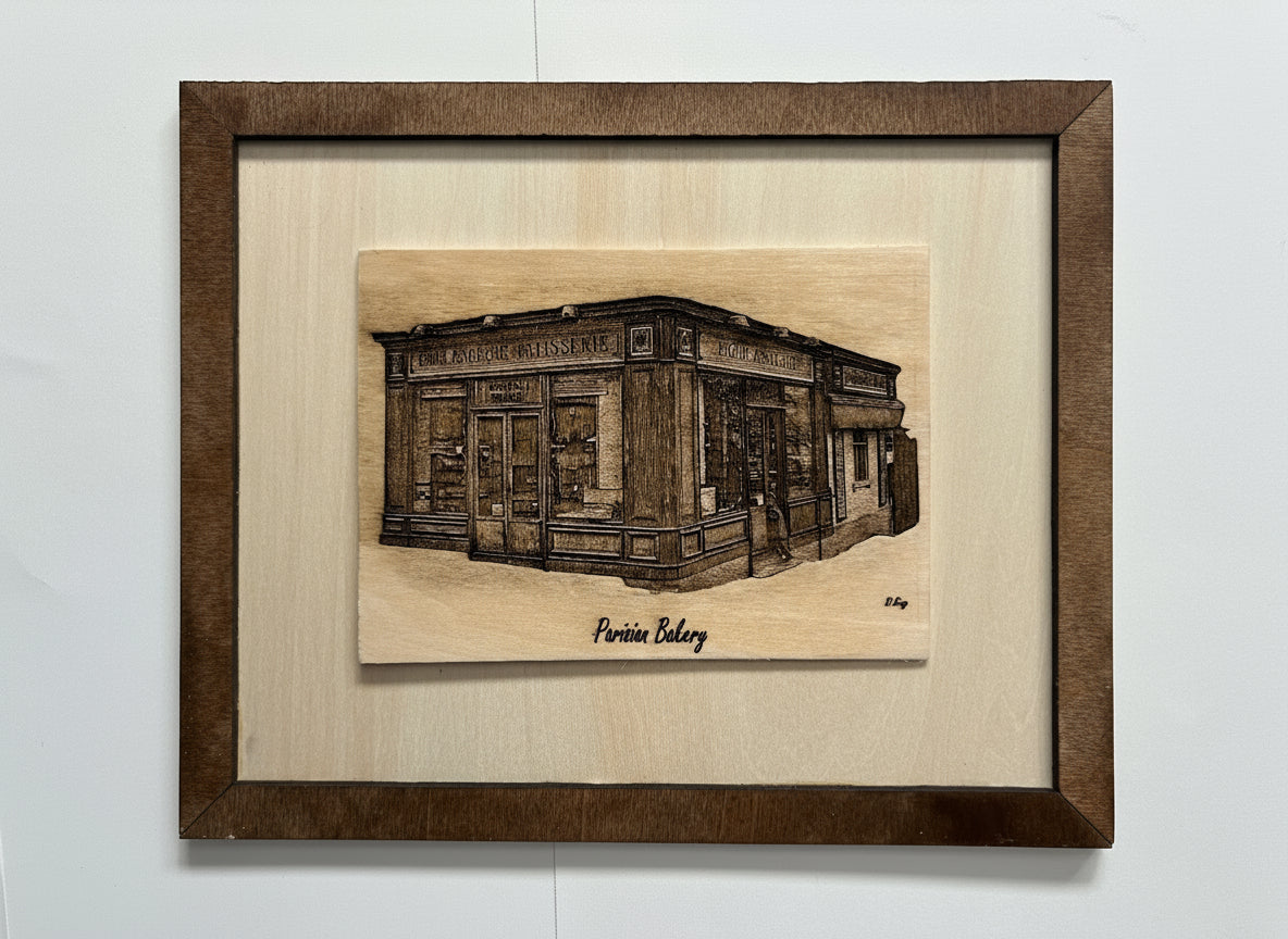 Paris Patisserie (Bakery)- 9" x 12" Framed, Wood Engraving
