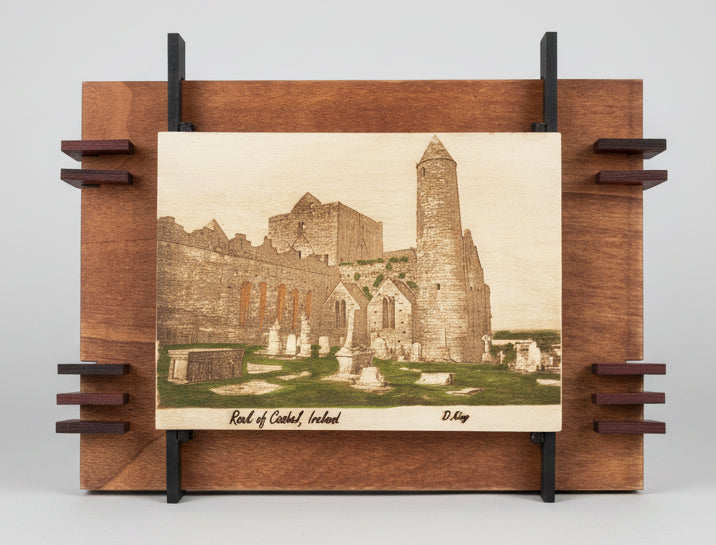 Rock of Cashel, Ireland, 7.5" x 11" Framed Wood Engraving