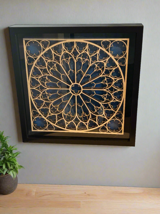 Notre Dame Cathedral "Rose" Mandala, Framed