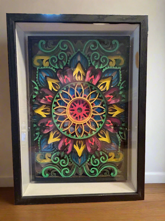 Hand-Painted, multi-layer, multi-color "Sunshine" Mandala