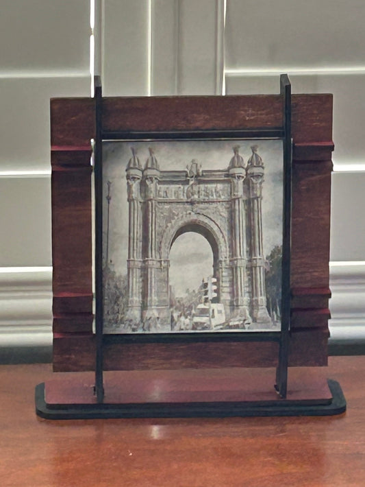 Arc de Triomf — Barcelona, Spain, Custom Framed Ceramic Engraving, 11" x 7.5"