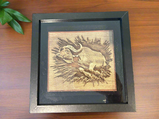 3D Engraved Wood, Cape Buffalo, 7" x 7"