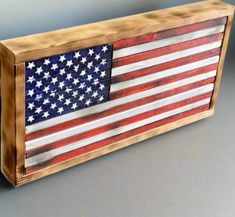 Rustic Handmade Wood Flag