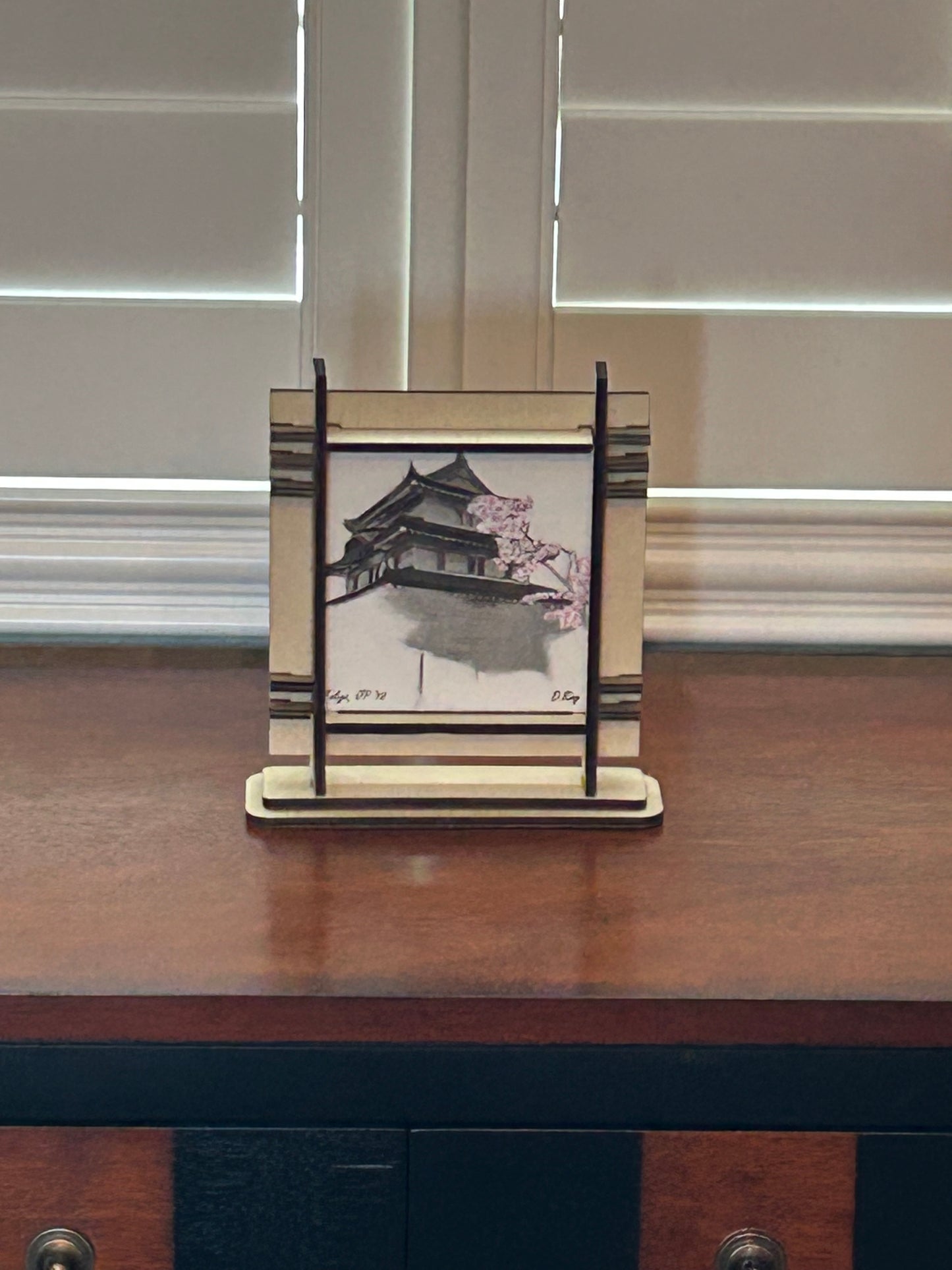 Kokyo Imperial Palace-Japan Wood Framed Ceramic, 8" x 10"