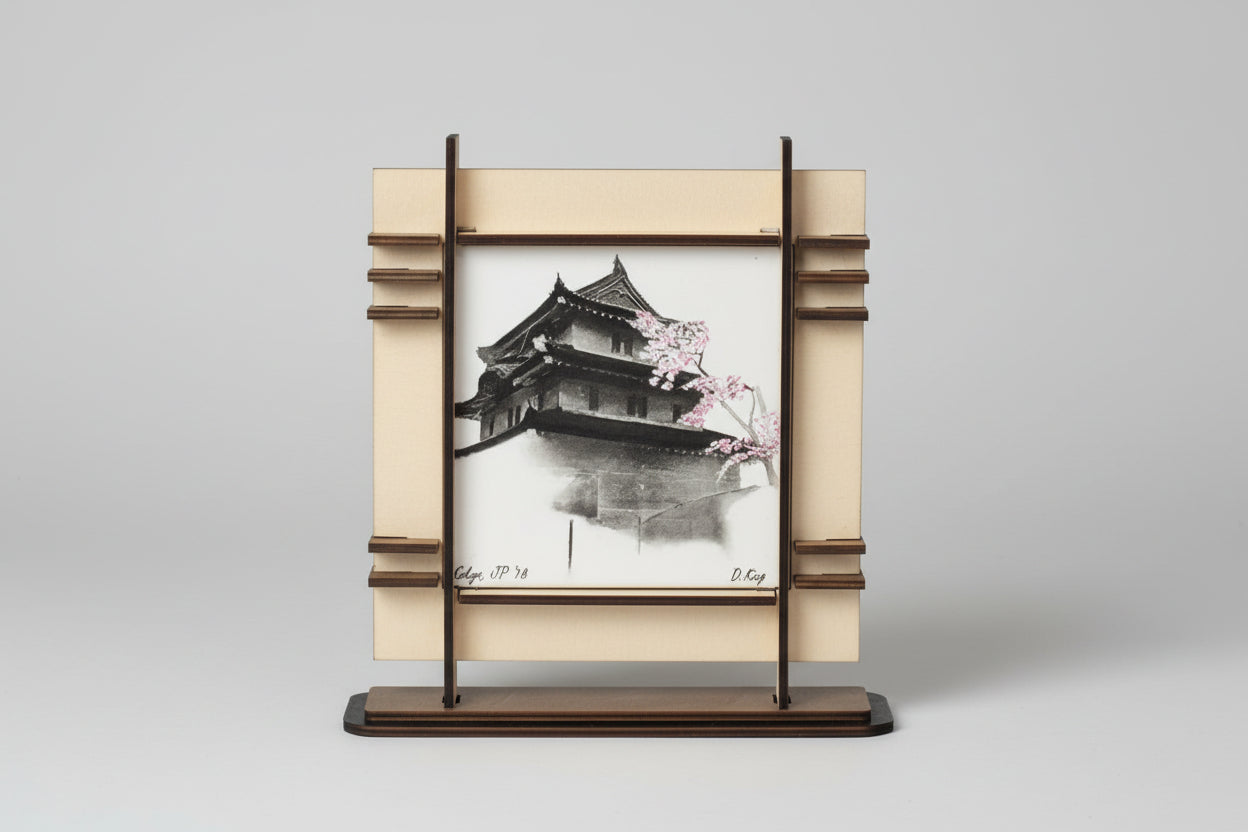 Kokyo Imperial Palace-Japan Wood Framed Ceramic, 8" x 10"