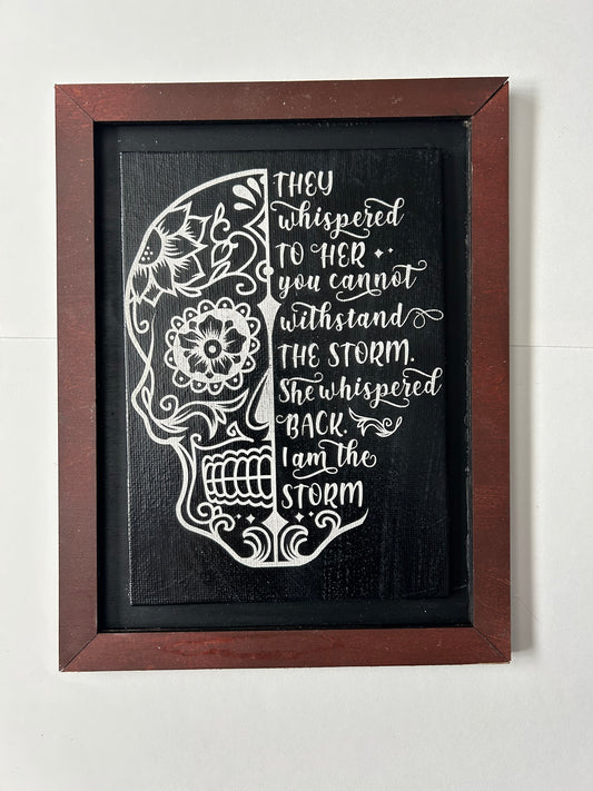 "Storm" Framed 5" x 7" B&W Canvas