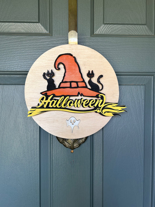 Halloween Door Sign - Haunted Broom